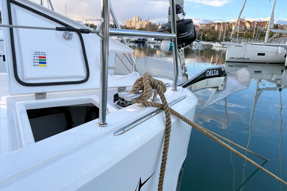 Mala Hana, a Bavaria C38 sailboat at Grad Pula, Croatia