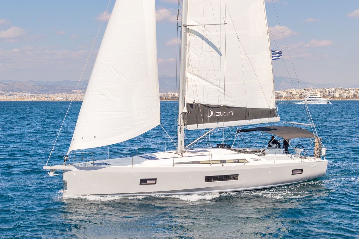 Exterior view of Cuba Libre, a Beneteau Oceanis 51.1 sailboat at Municipal Unit of Rhodes, Greece