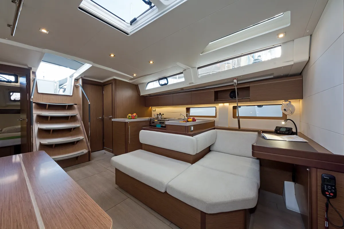 Salon of Cuba Libre, a Beneteau Oceanis 51.1 sailboat at Municipal Unit of Rhodes, Greece