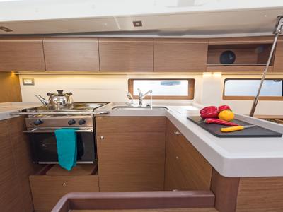 Galley of Cuba Libre, a Beneteau Oceanis 51.1 sailboat at Municipal Unit of Rhodes, Greece