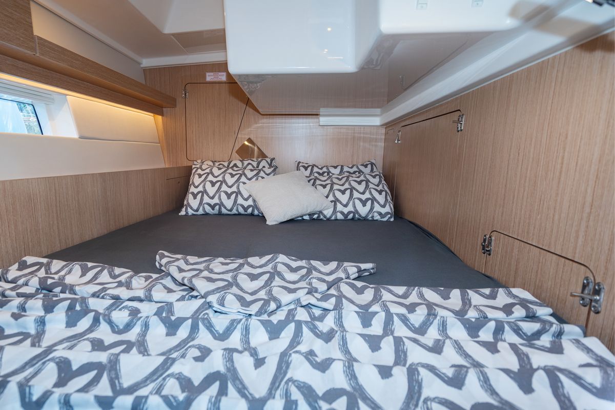 Cabin on Aria, a Bavaria C45 Style sailboat at Grad Pula, Croatia