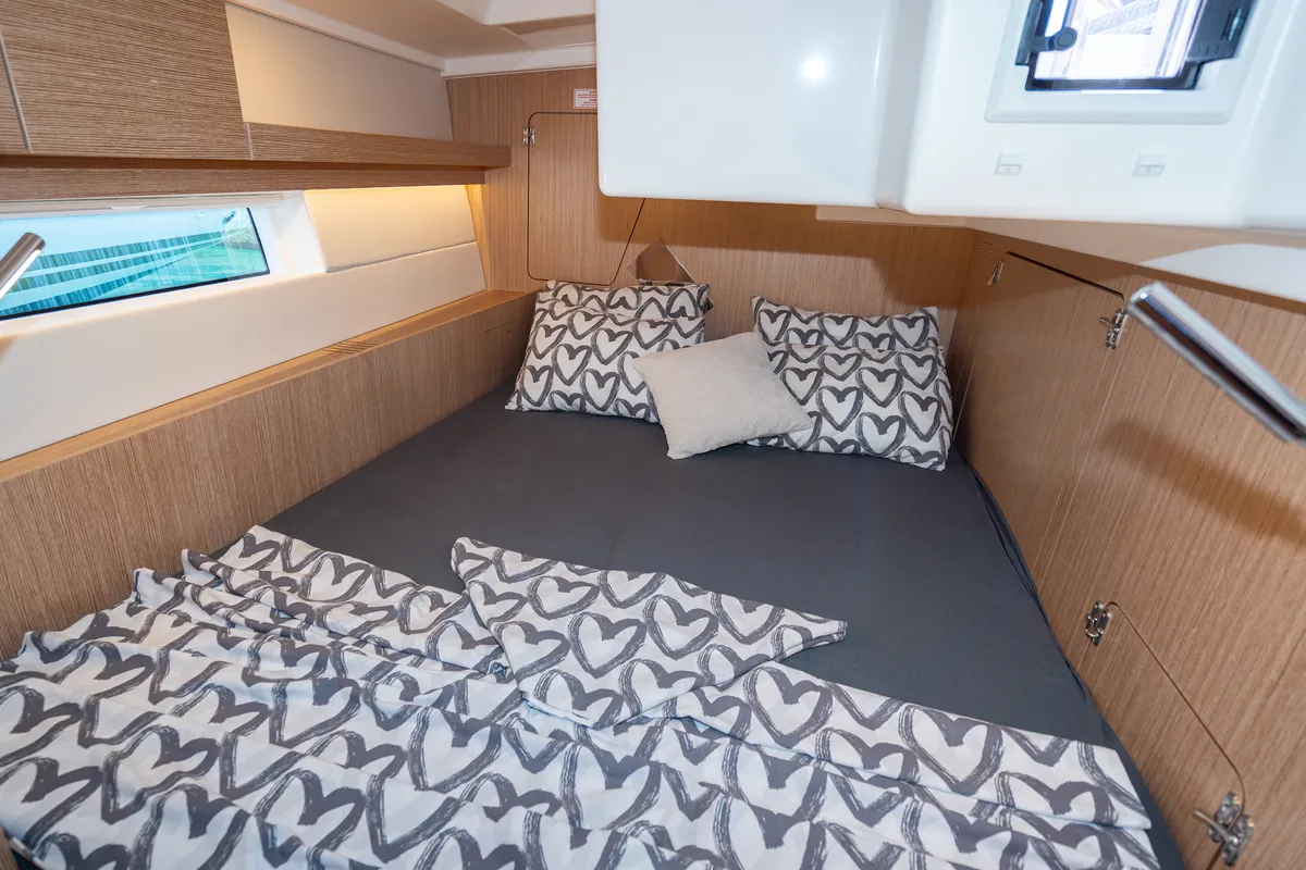 Cabin on Aria, a Bavaria C45 Style sailboat at Grad Pula, Croatia