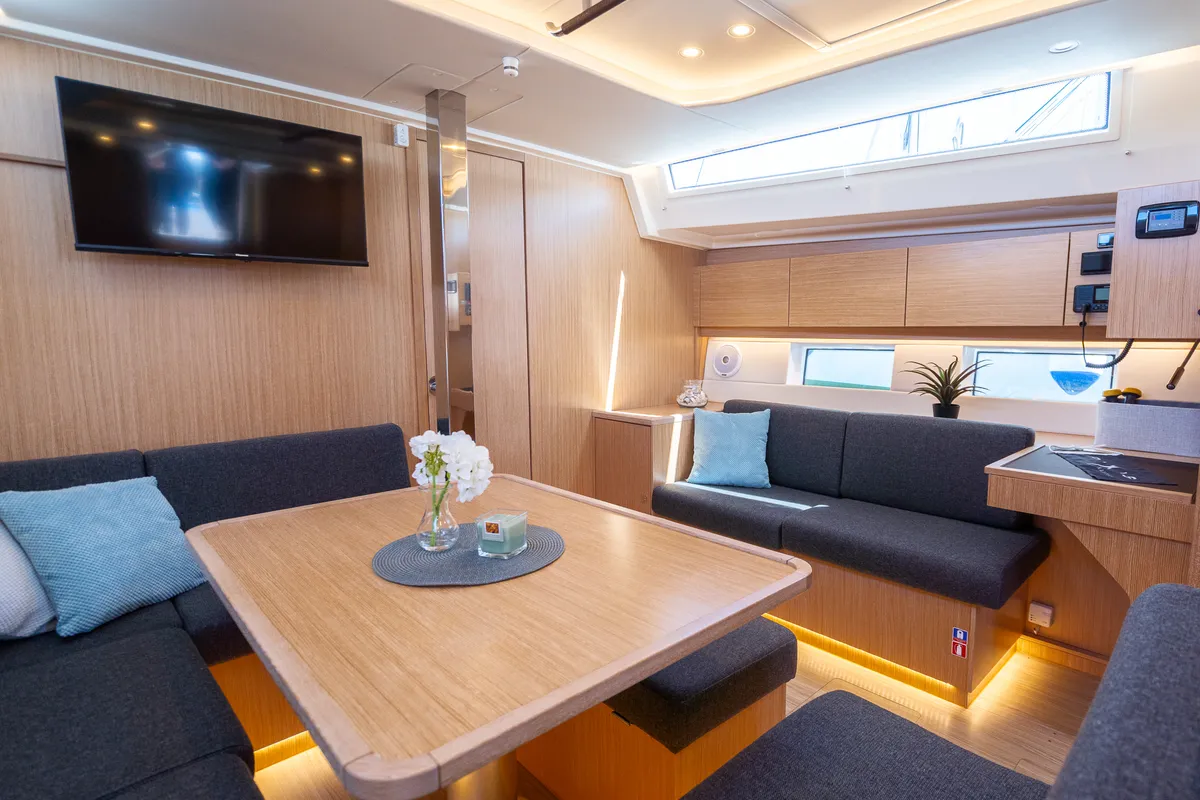 Salon of Aria, a Bavaria C45 Style sailboat at Grad Pula, Croatia