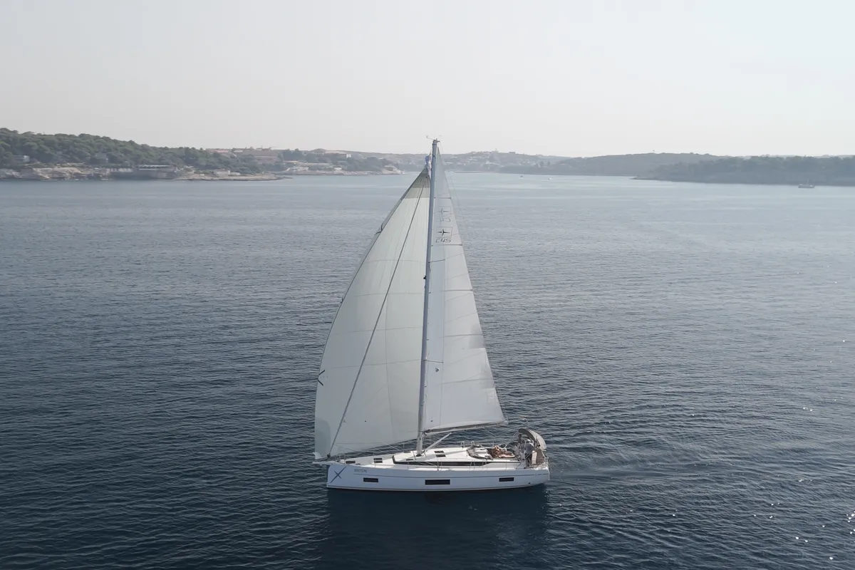 Exterior view of Aria, a Bavaria C45 Style sailboat at Grad Pula, Croatia