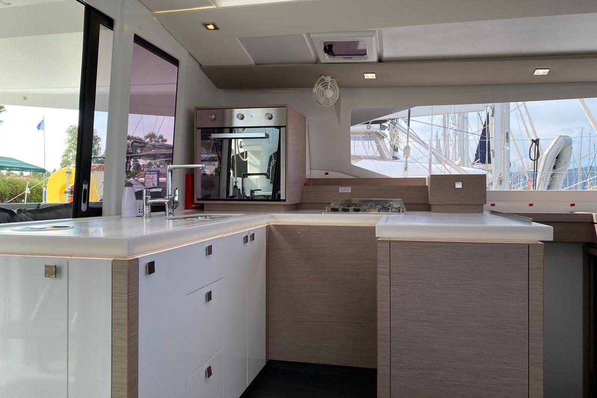 Galley of Ooga Chaka, a Fountaine Pajot Astrea 42 catamaran at Sithonia Municipal Unit, Greece