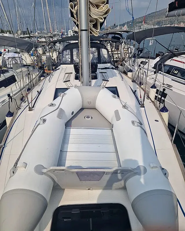 Deck of Moonlight, a Elan Impression 45.1 sailboat at Grad Trogir, Croatia