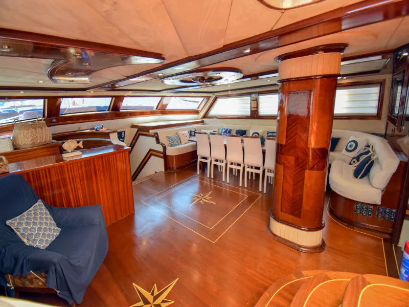 Salon of Perla del Mar 2, a Gulet Gulet gulet at Marmaris, Turkey