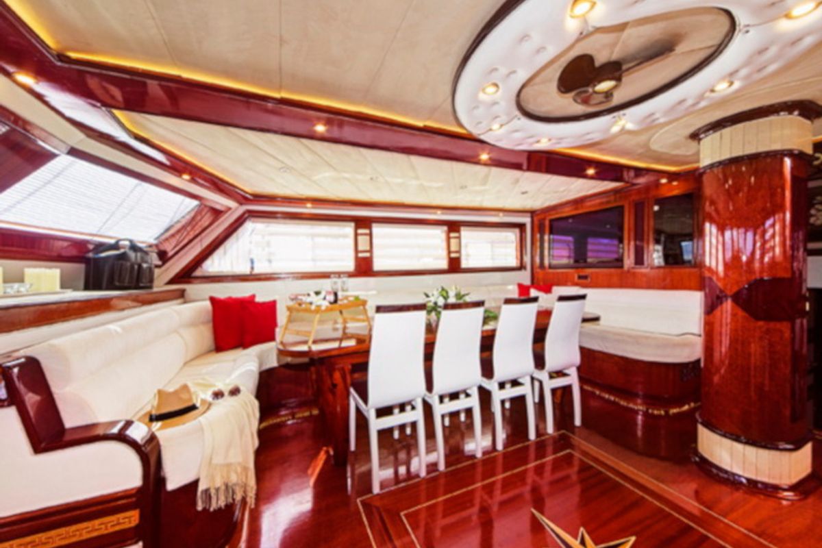 Salon of Perla del Mar 2, a Gulet Gulet gulet at Marmaris, Turkey