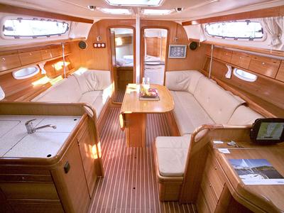 Salon of Aristoteles, a Bavaria 38 Cruiser sailboat at Lavreotiki Municipal Unit, Greece