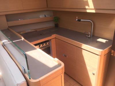 Galley of Hola, a Dufour 56 Exclusive sailboat at Olbia, Italy