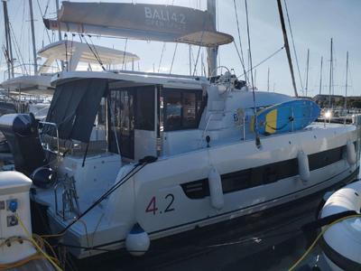 Exterior view of Matacena, a Bali 4.2 catamaran at Grimaud, France