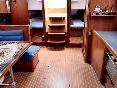Salon of Orion VI, a Bavaria 44 sailboat at Volos Municipality, Greece
