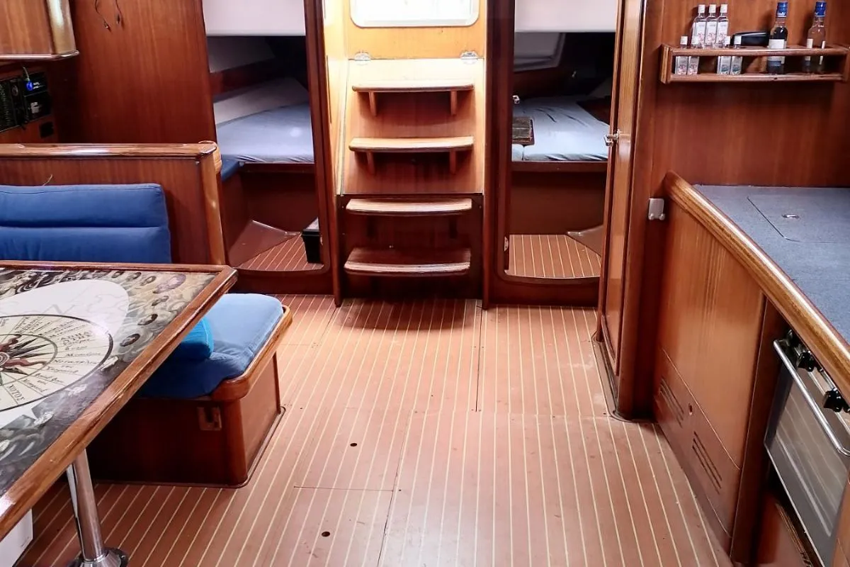 Salon of Orion VI, a Bavaria 44 sailboat at Volos Municipality, Greece