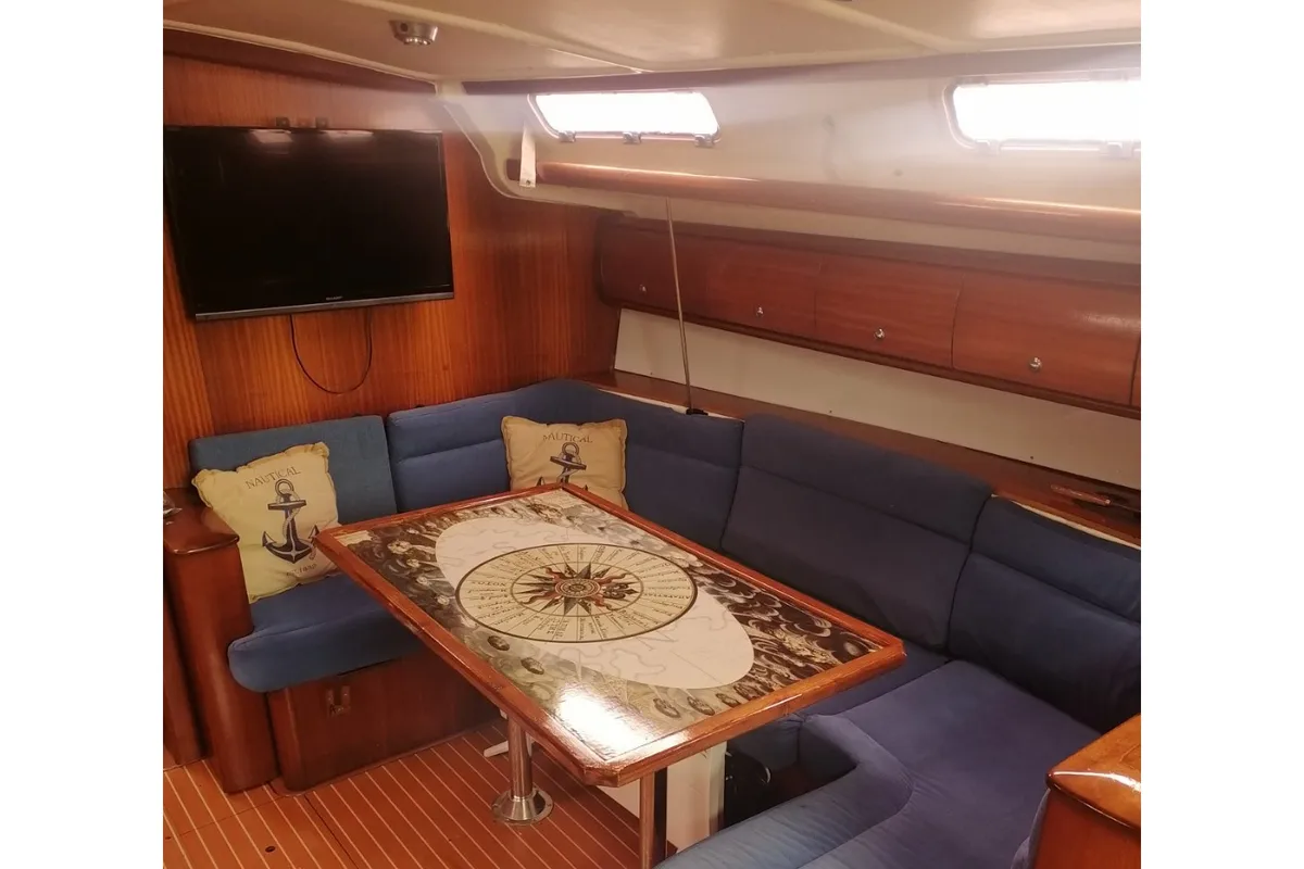 Salon of Orion VI, a Bavaria 44 sailboat at Volos Municipality, Greece