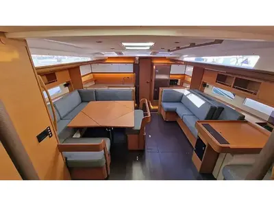 Salon of Razzmatazz, a Dufour 56 Exclusive sailboat at Syracuse, Italy