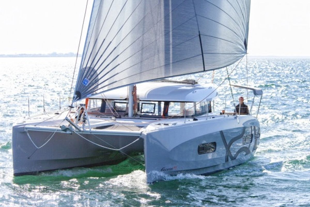 Exterior view of Ella, a Excess 11 catamaran at Mytikas, Greece