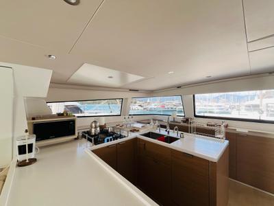 Galley of La Brise 2, a Bali 5.4 catamaran at Fethiye, Turkey