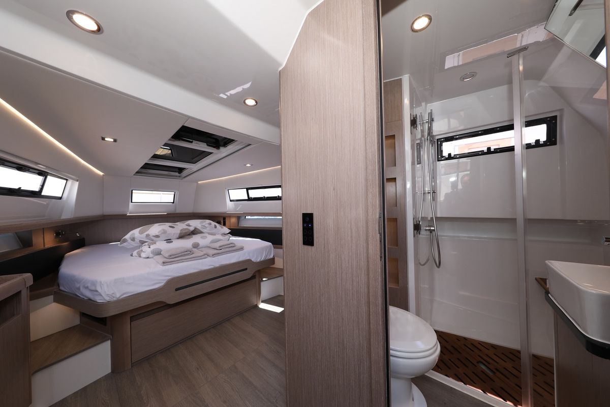 Cabin on No Name, a Fjord 44 Open yacht at Grad Kaštela, Croatia