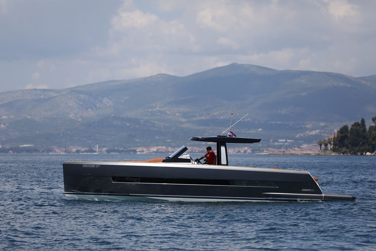 Exterior view of No Name, a Fjord 44 Open yacht at Grad Kaštela, Croatia