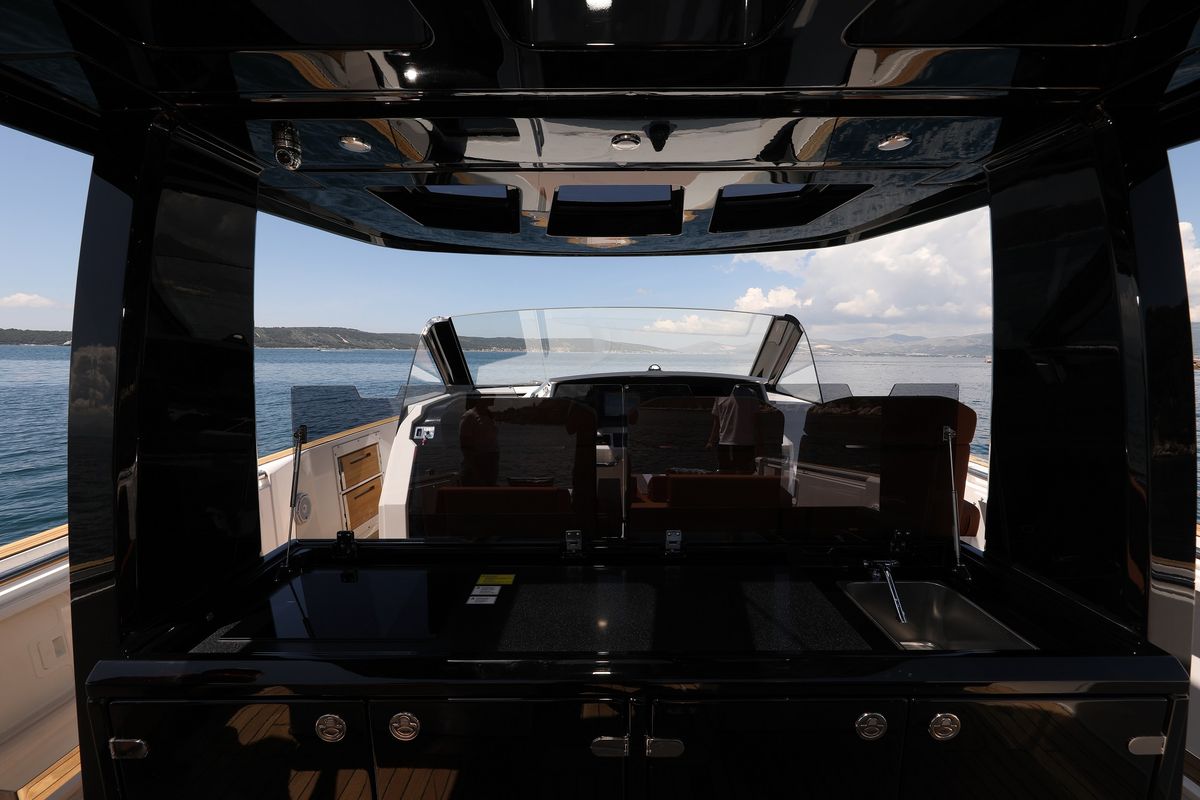 Cockpit of No Name, a Fjord 44 Open yacht at Grad Kaštela, Croatia