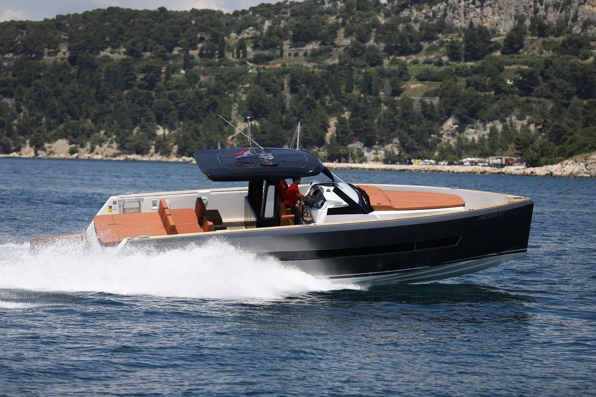Exterior view of No Name, a Fjord 44 Open yacht at Grad Kaštela, Croatia