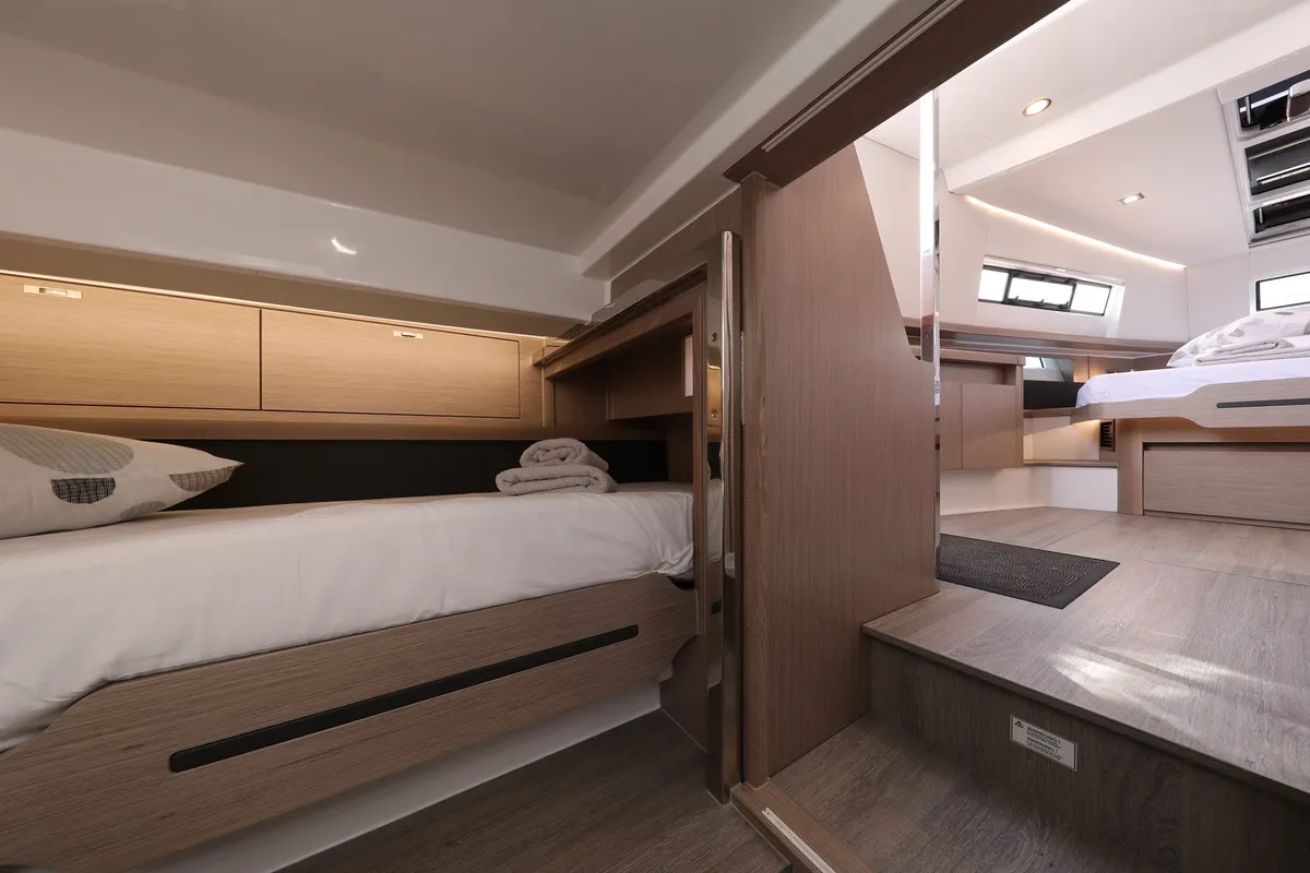 Cabin on No Name, a Fjord 44 Open yacht at Grad Kaštela, Croatia