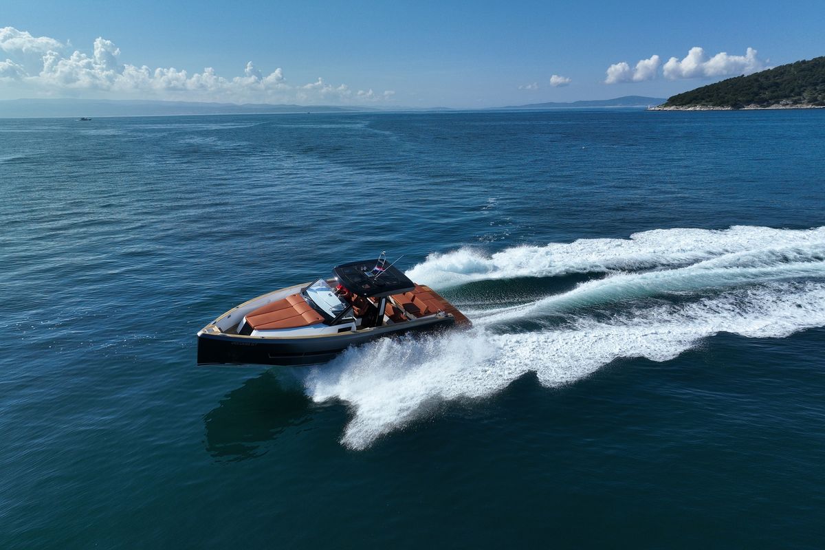 Exterior view of No Name, a Fjord 44 Open yacht at Grad Kaštela, Croatia