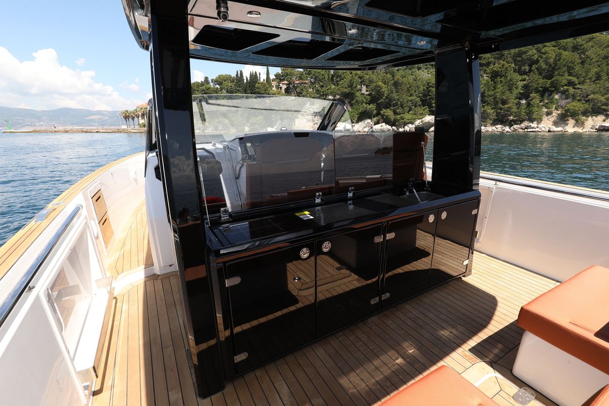 Deck of No Name, a Fjord 44 Open yacht at Grad Kaštela, Croatia