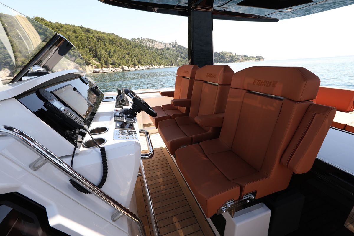 Cockpit of No Name, a Fjord 44 Open yacht at Grad Kaštela, Croatia