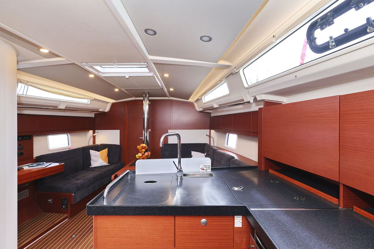 Galley of Leia, a Hanse Yachts Hanse 418 sailboat at Grad Biograd na Moru, Croatia