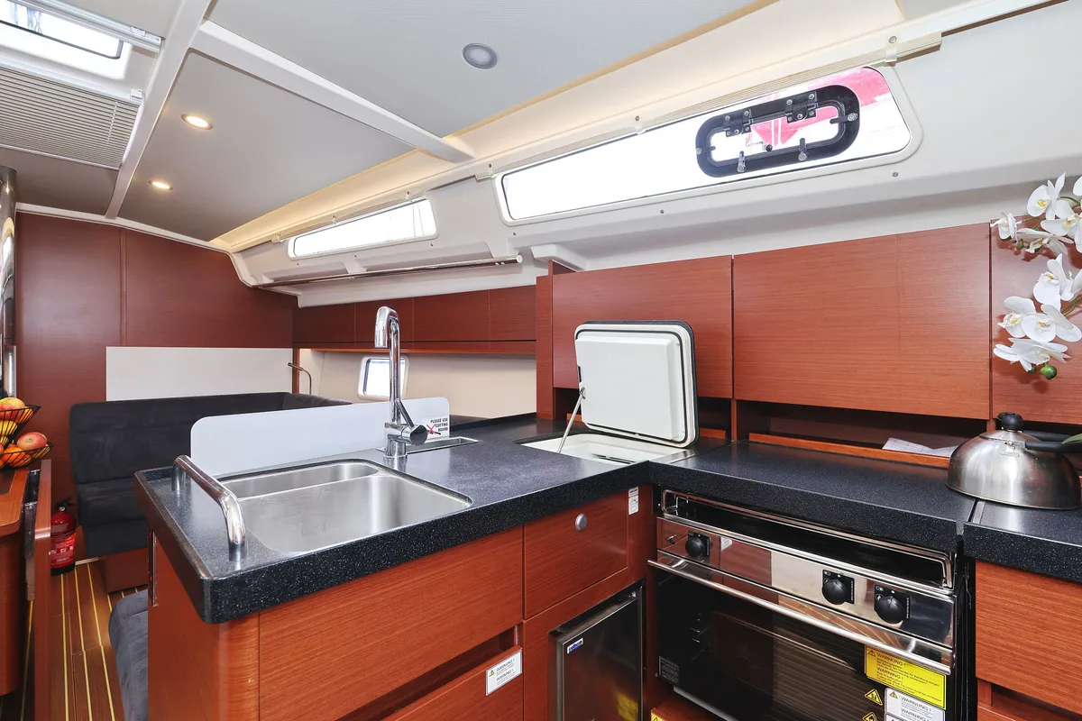 Galley of Leia, a Hanse Yachts Hanse 418 sailboat at Grad Biograd na Moru, Croatia