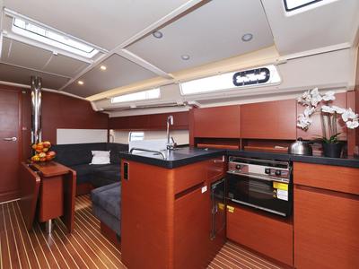 Galley of Leia, a Hanse Yachts Hanse 418 sailboat at Grad Biograd na Moru, Croatia
