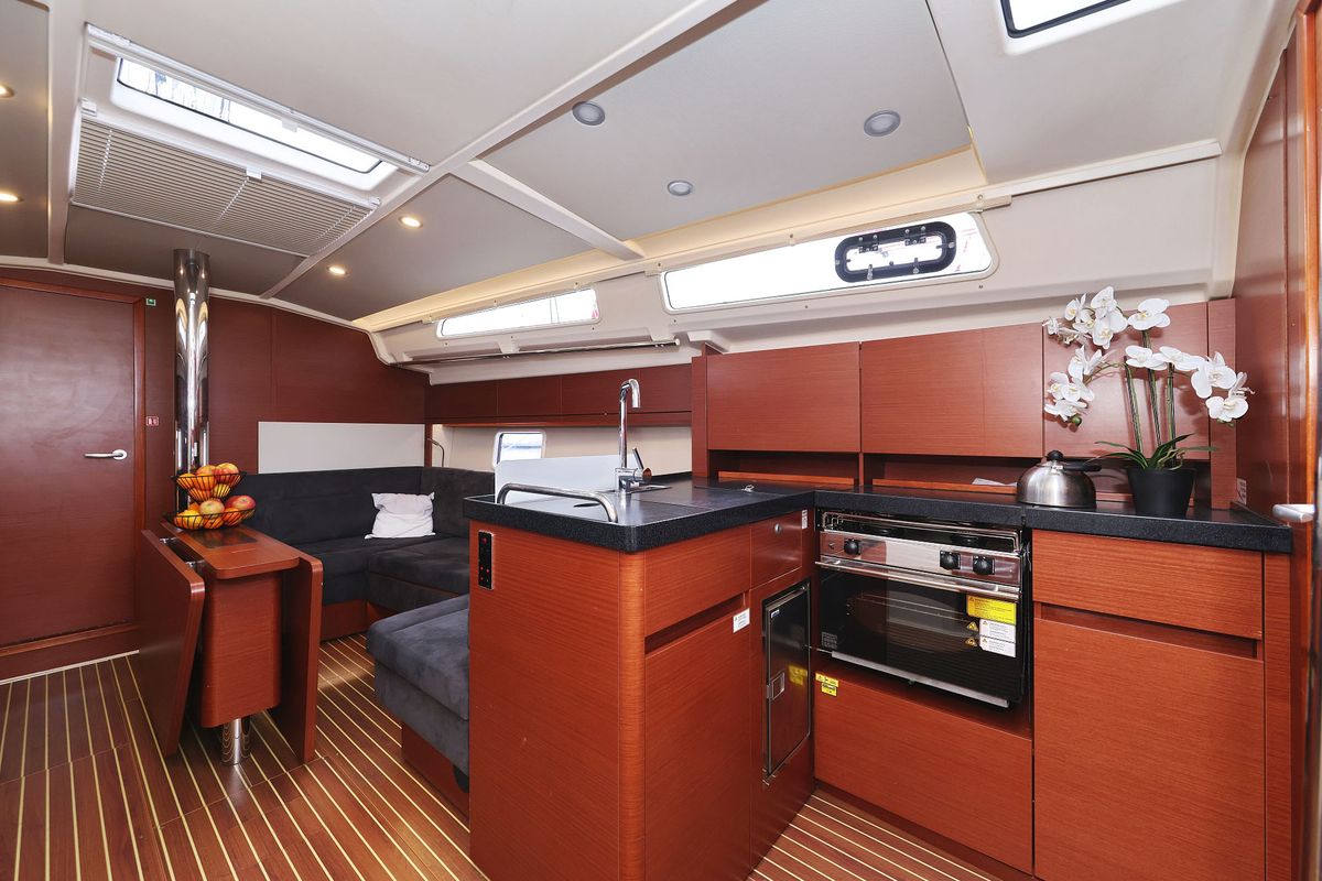 Galley of Leia, a Hanse Yachts Hanse 418 sailboat at Grad Biograd na Moru, Croatia