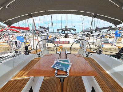 Deck of Leia, a Hanse Yachts Hanse 418 sailboat at Grad Biograd na Moru, Croatia