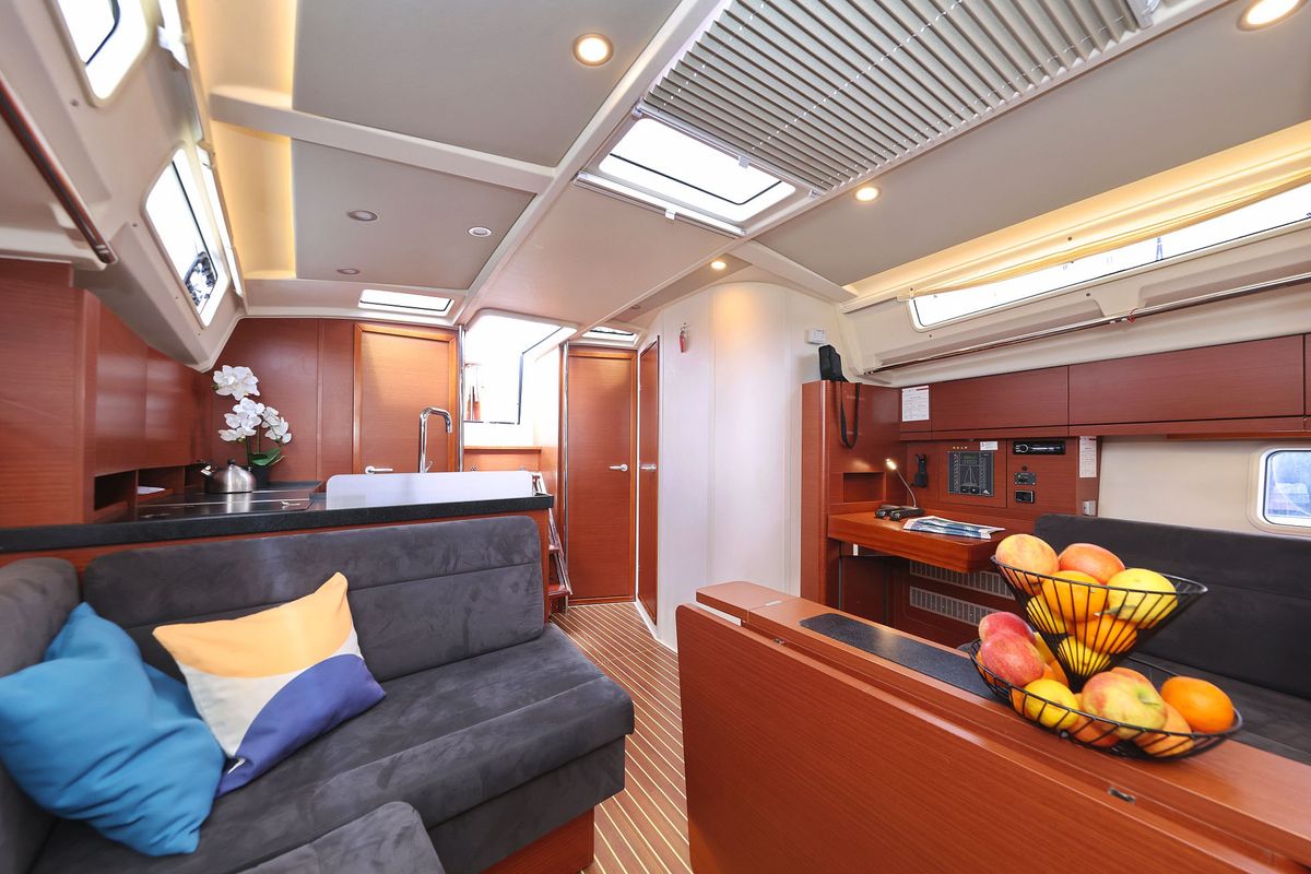 Salon of Leia, a Hanse Yachts Hanse 418 sailboat at Grad Biograd na Moru, Croatia