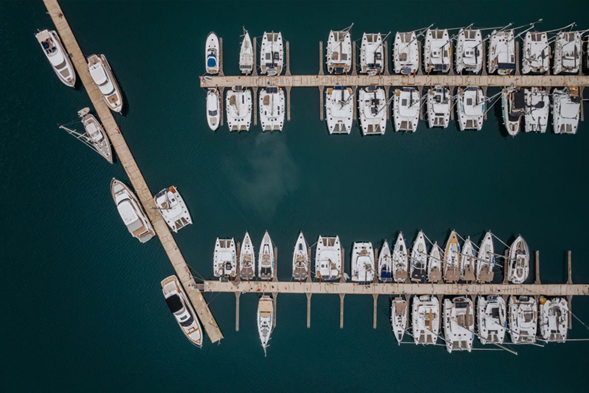 Nor, a Bali Catspace catamaran at Grad Šibenik, Croatia