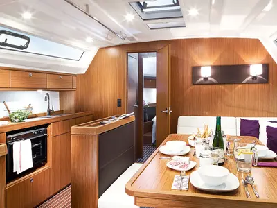 Galley of Michael, a Bavaria Cruiser 46 sailboat at Kos, Greece