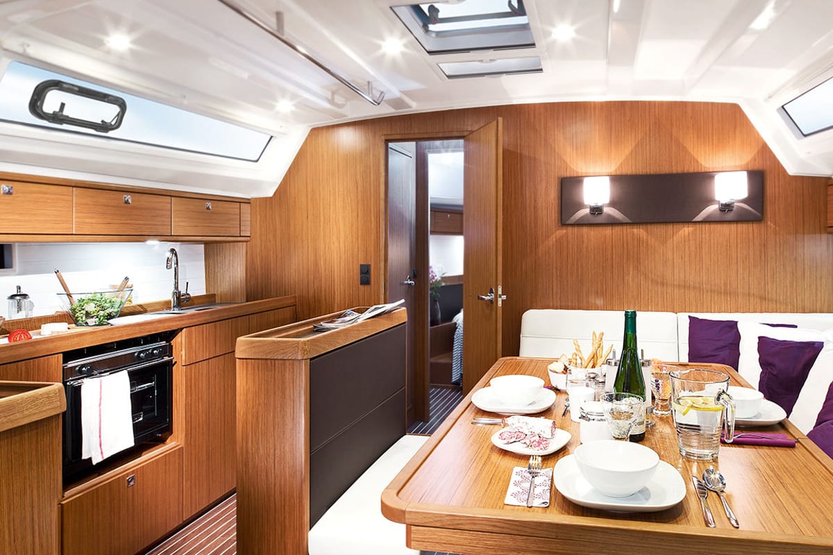 Galley of Michael, a Bavaria Cruiser 46 sailboat at Kos, Greece