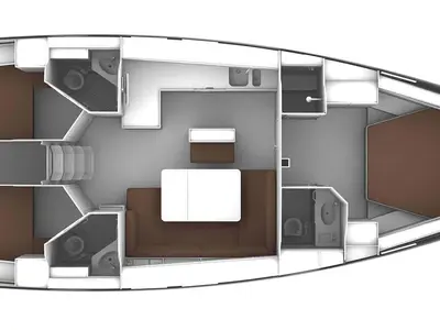 Floor plan of Michael, a Bavaria Cruiser 46 sailboat at Kos, Greece