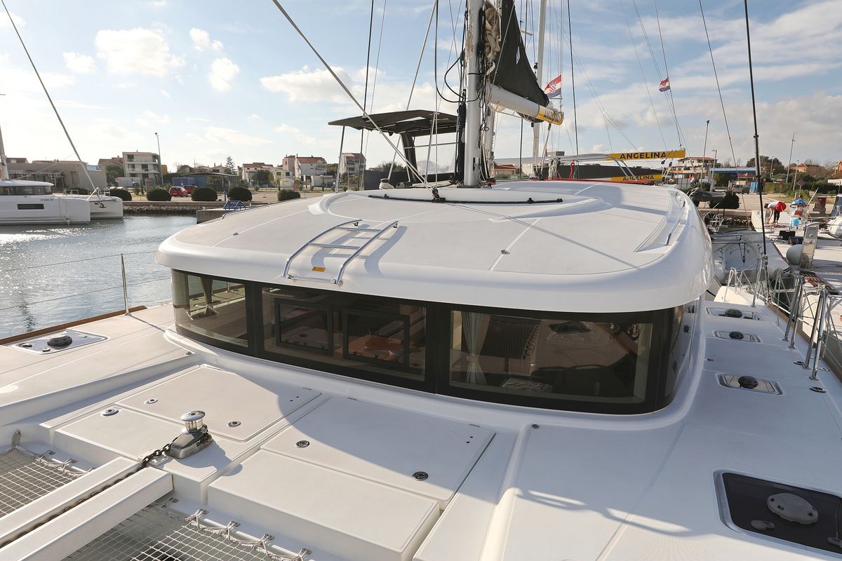 Deck of La Luna, a Lagoon 40 catamaran at Općina Sukošan, Croatia