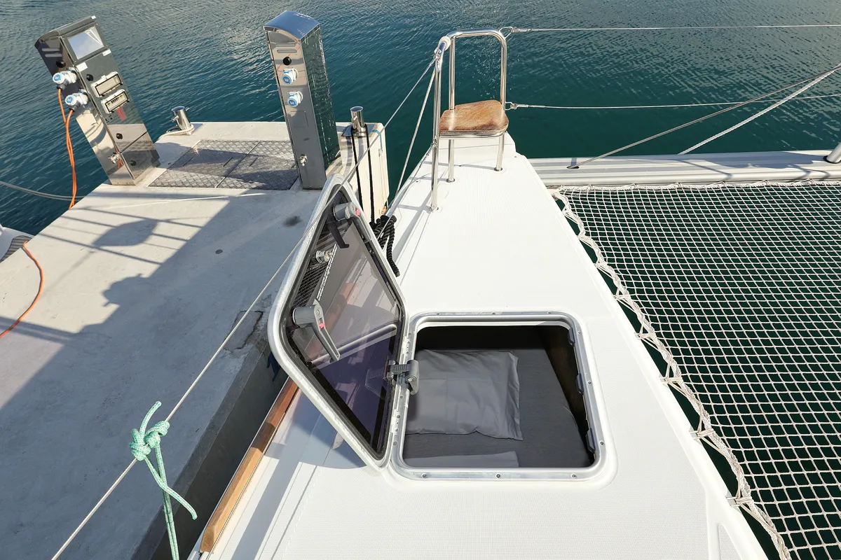 Deck of La Luna, a Lagoon 40 catamaran at Općina Sukošan, Croatia