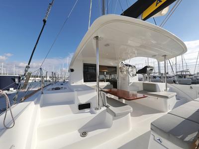 Deck of La Luna, a Lagoon 40 catamaran at Općina Sukošan, Croatia