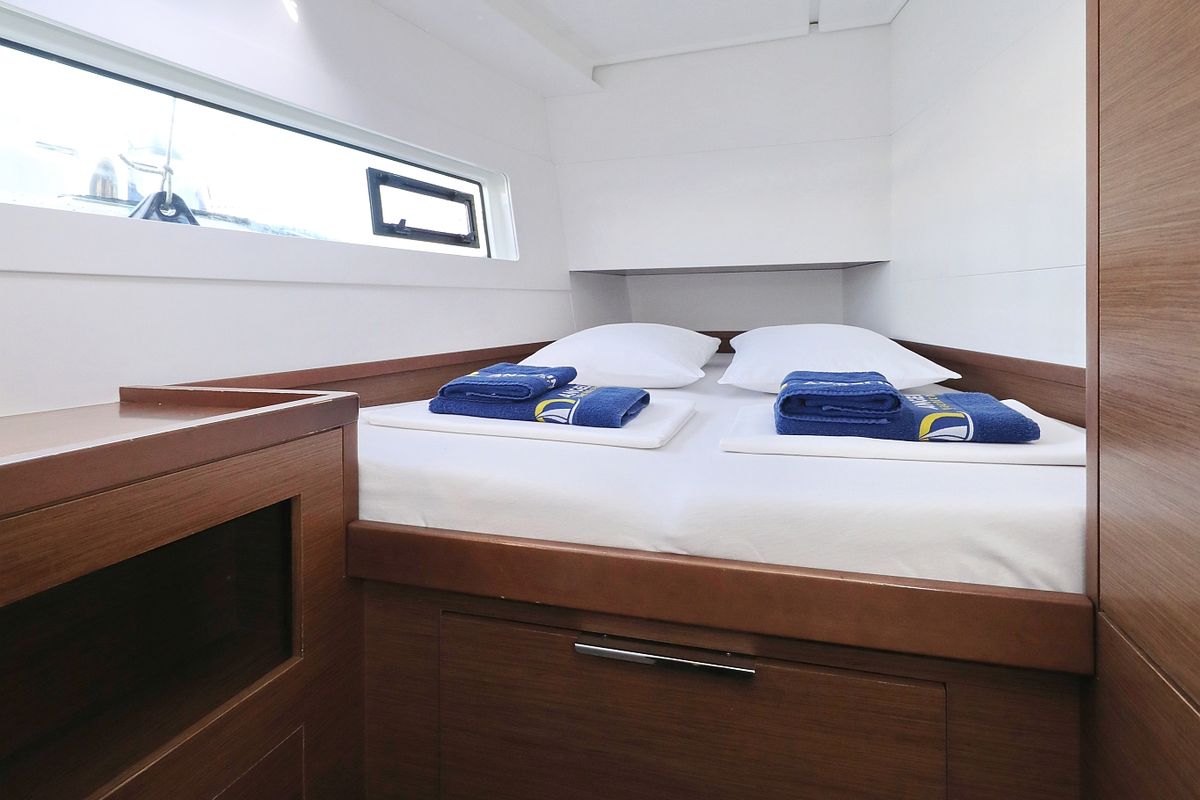 Cabin on La Luna, a Lagoon 40 catamaran at Općina Sukošan, Croatia