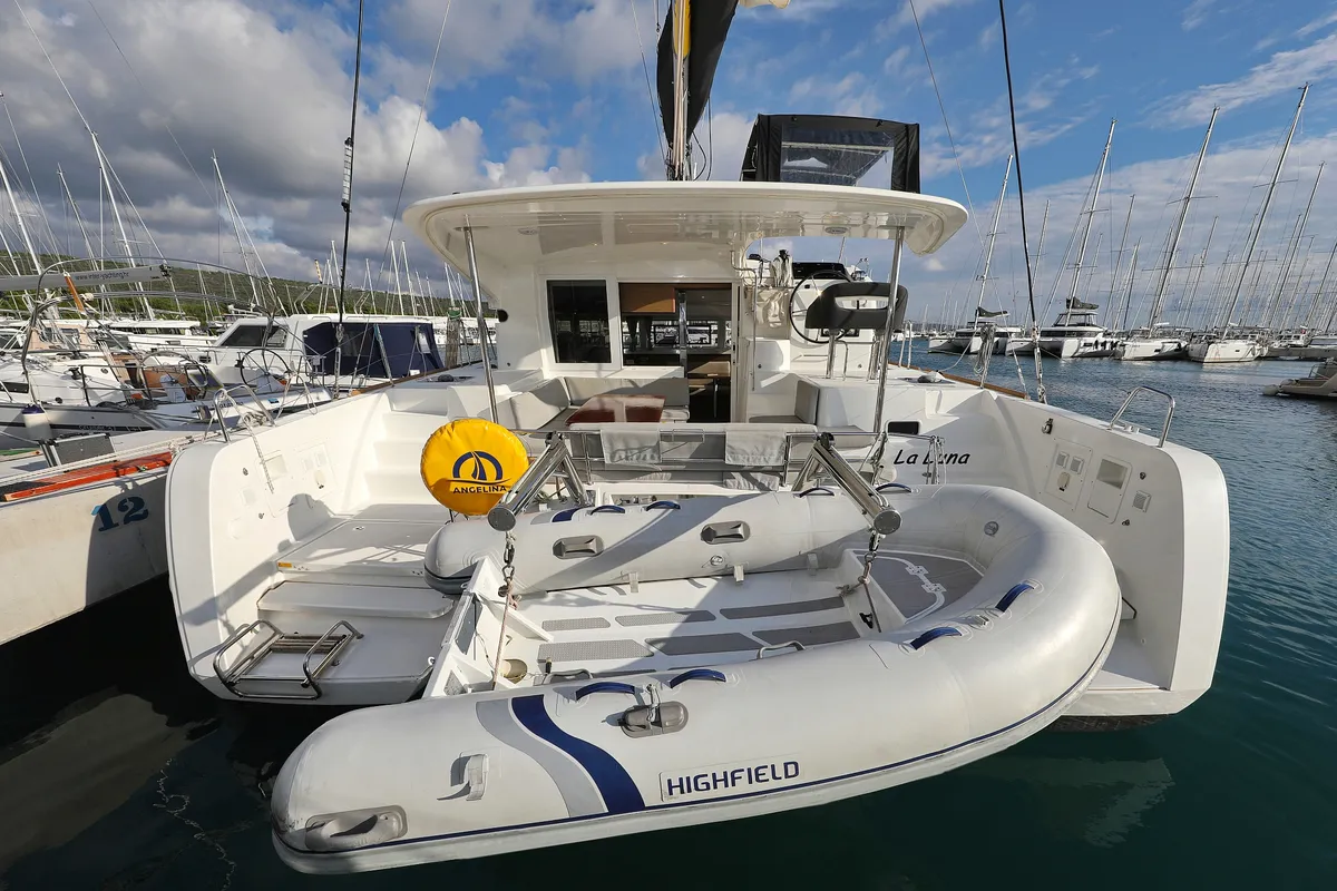 Exterior view of La Luna, a Lagoon 40 catamaran at Općina Sukošan, Croatia