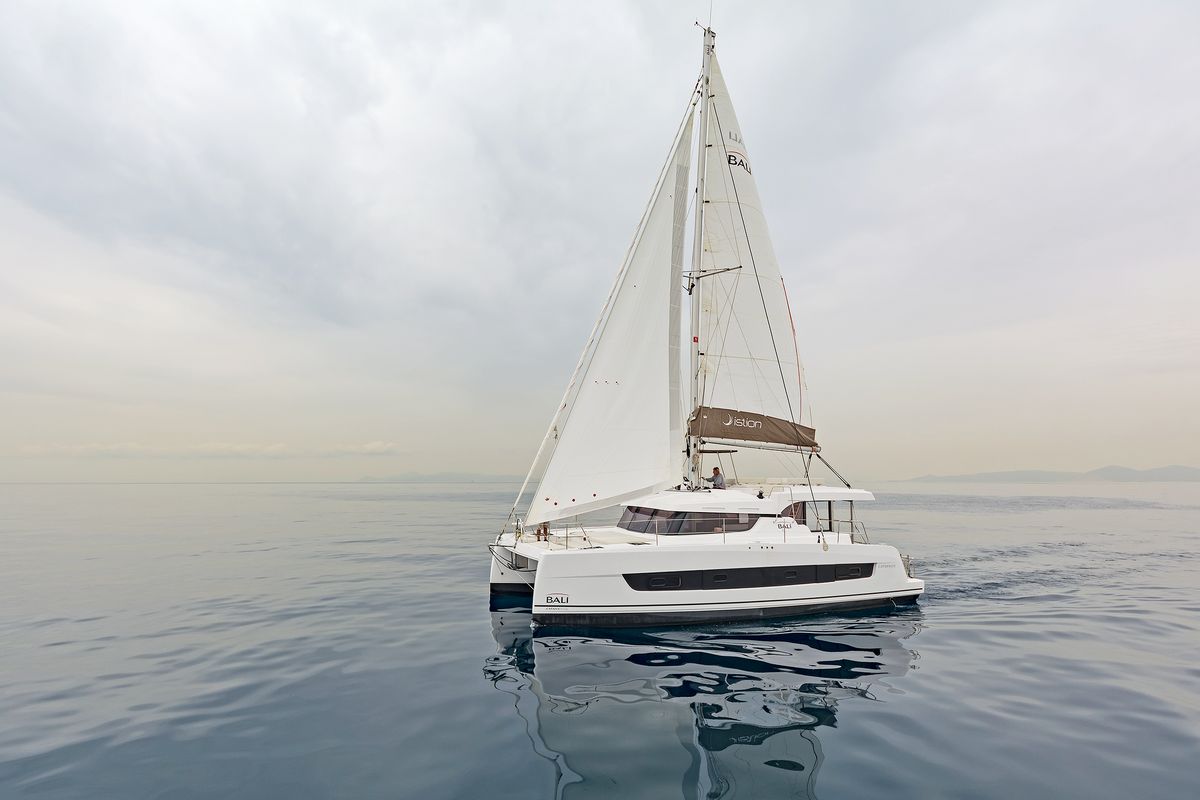 Exterior view of Waterlily, a Bali Catspace catamaran at Municipal Unit of Lefkada, Greece