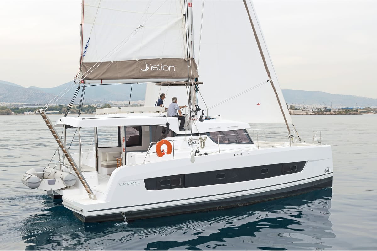 Exterior view of Waterlily, a Bali Catspace catamaran at Municipal Unit of Lefkada, Greece