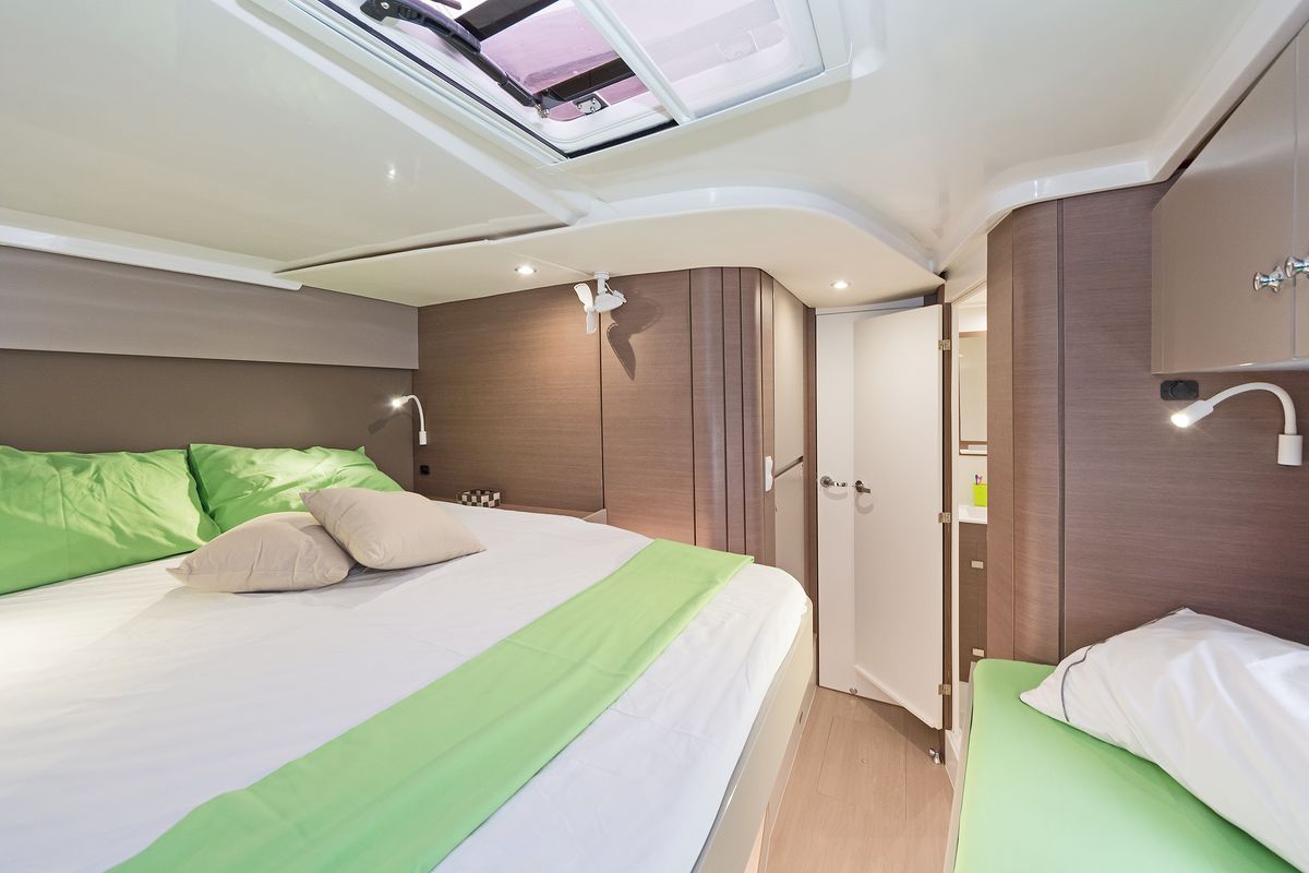 Cabin on Waterlily, a Bali Catspace catamaran at Municipal Unit of Lefkada, Greece