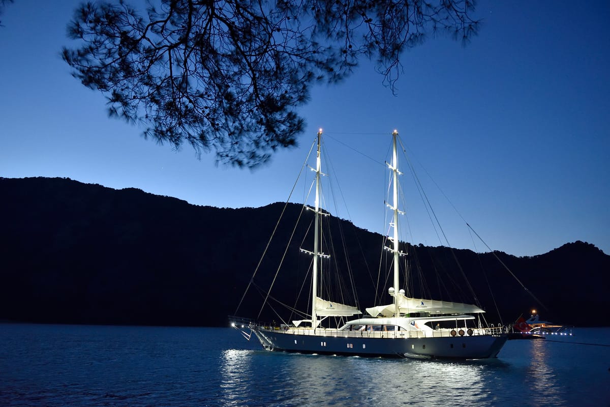 Exterior view of Alessandro I, a Gulet Luxury Sailing Yacht sailboat at Split, Croatia