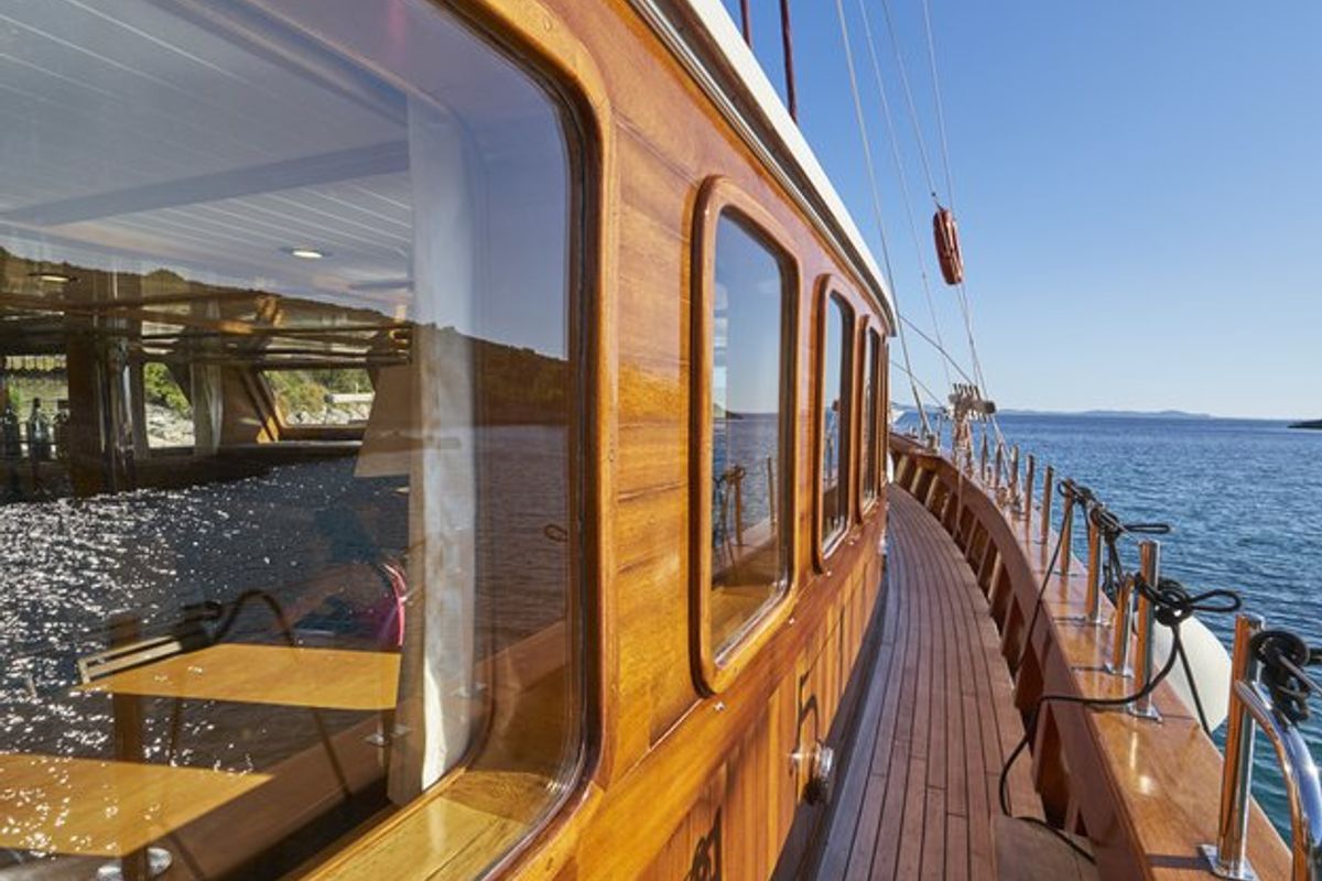Deck of Morning Star, a Custom Made M/S Morning Star yacht at Split, Croatia