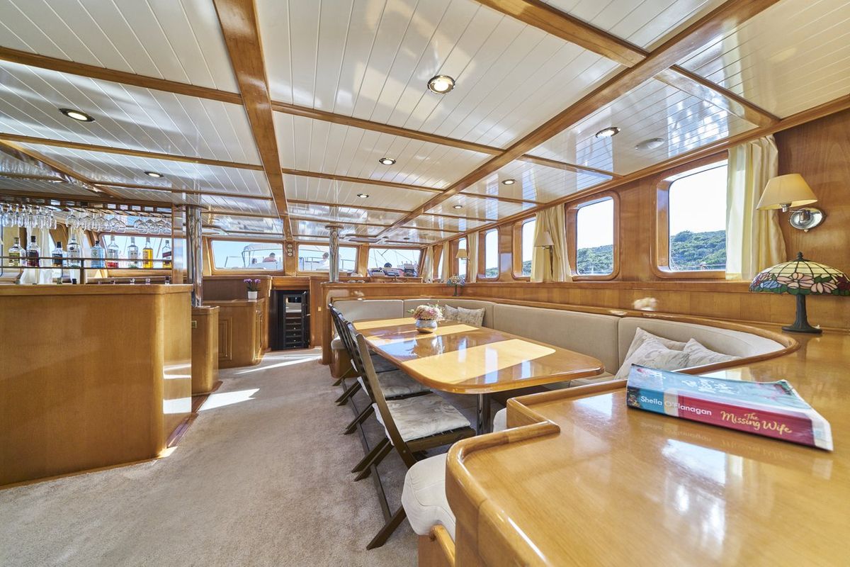 Salon of Morning Star, a Custom Made M/S Morning Star yacht at Split, Croatia